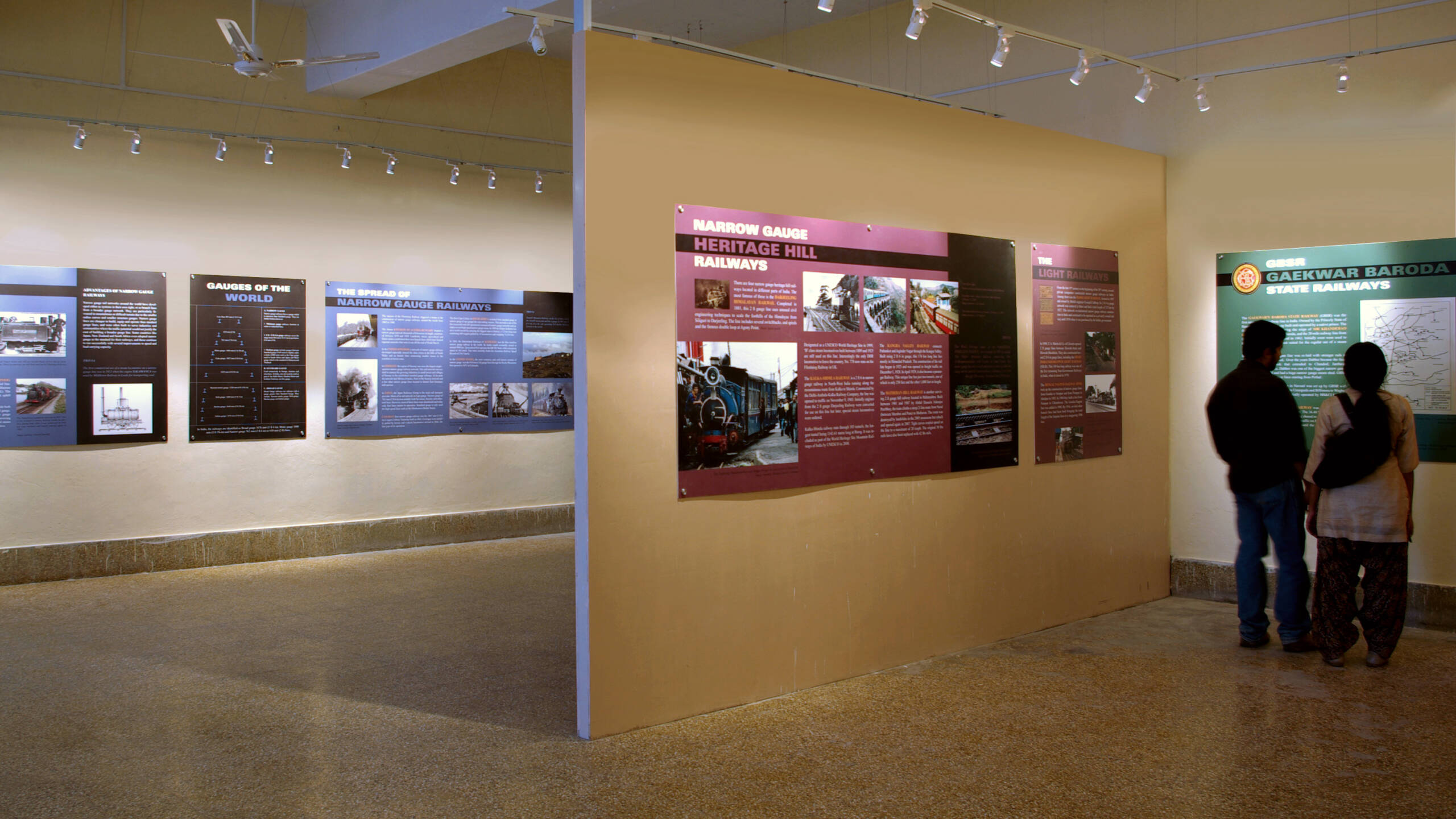 Visitors reading Interpretation Panels at Railway Museum, Pratapnagar