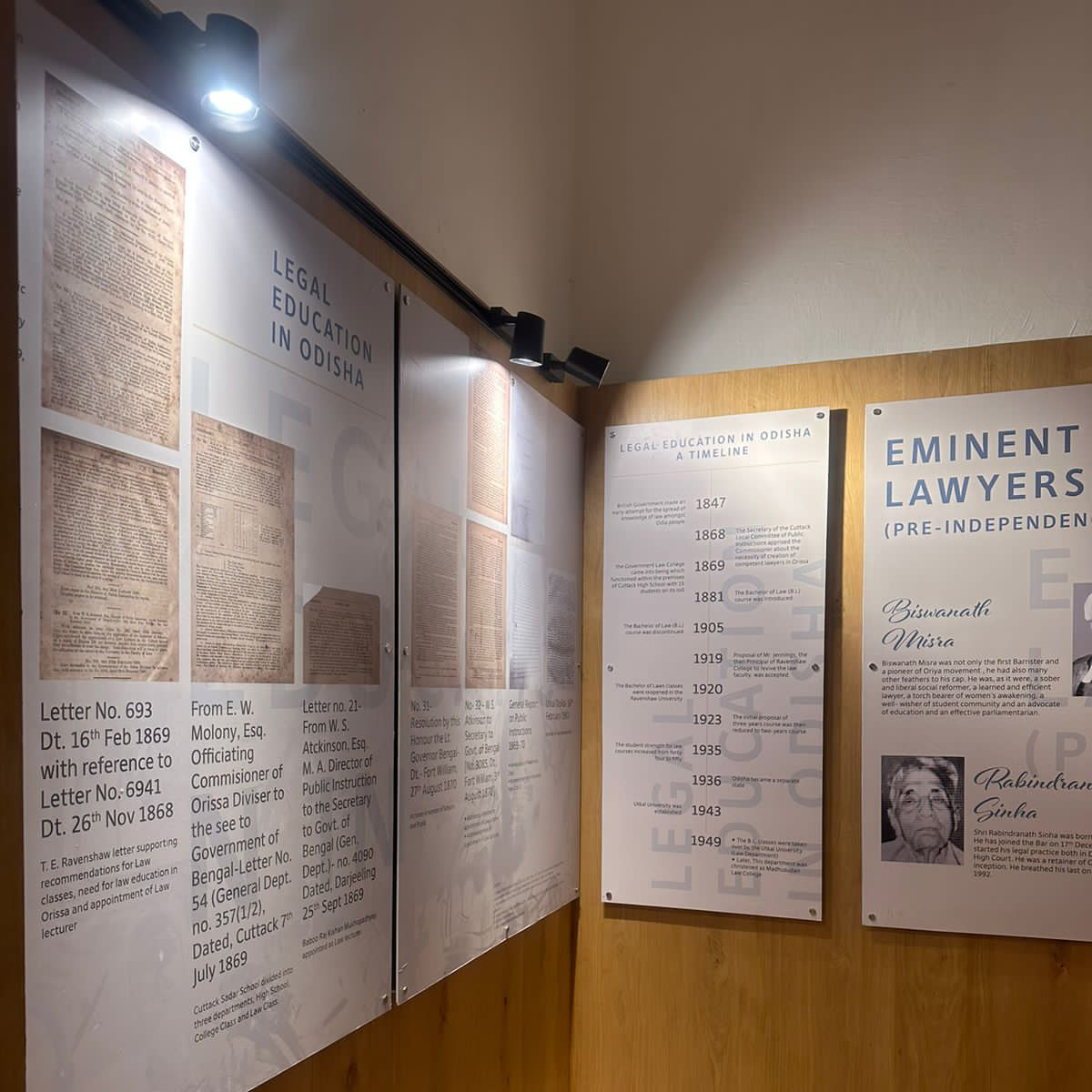 Interpretation panels at Museum of Justice