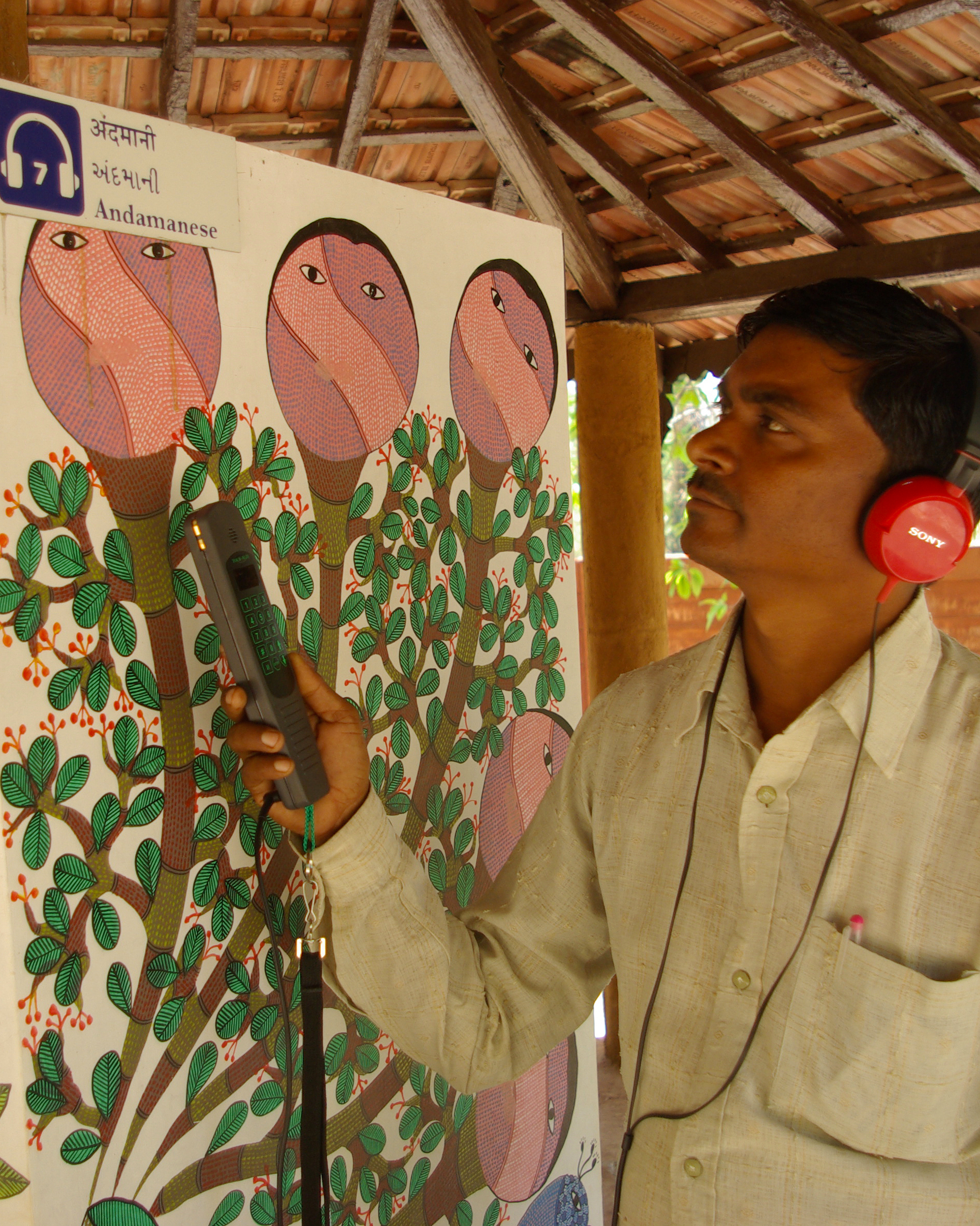 A visitor with Audio Guide